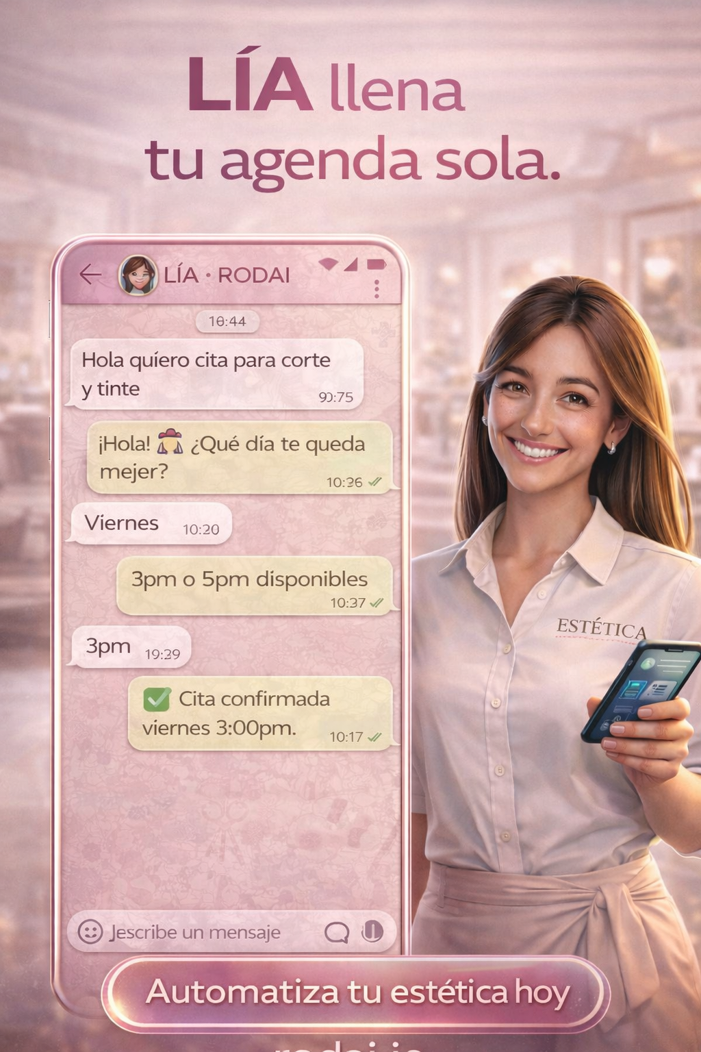Chatbot WhatsApp para estéticas y salones de belleza